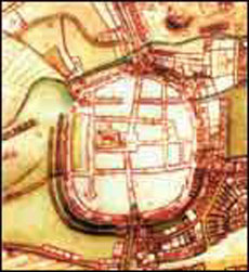 Ausschnitt Stadtplan Teterow von 1753
